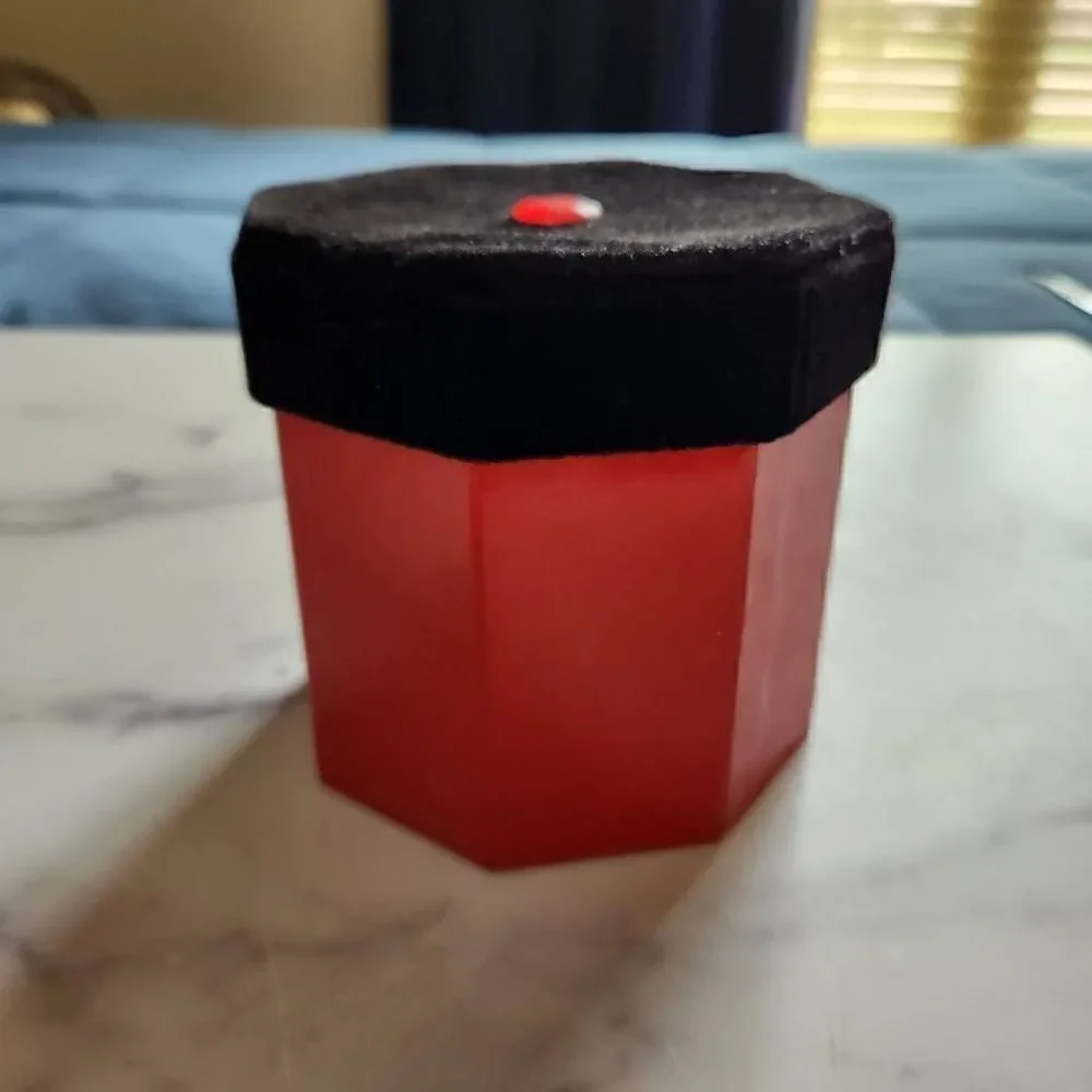 Octagon red heart black velvet gift box present storage
